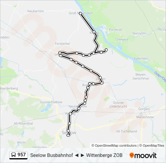 Автобус 957: карта маршрута