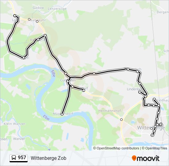 957 bus Line Map