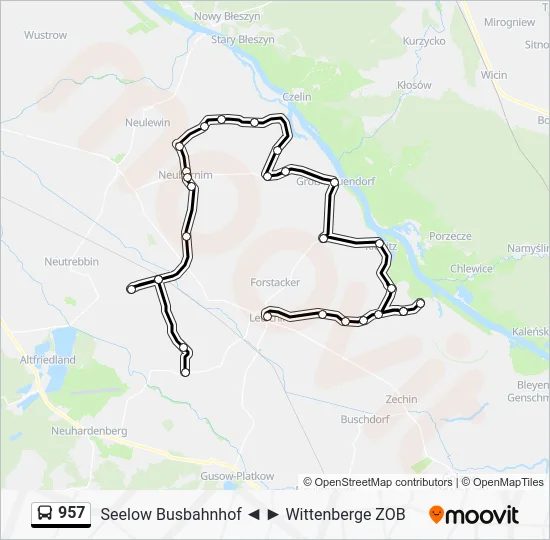 Автобус 957: карта маршрута