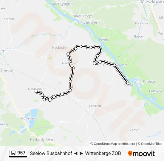 957 Bus Line Map