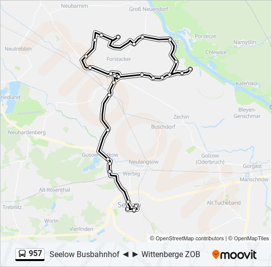 957 bus Line Map