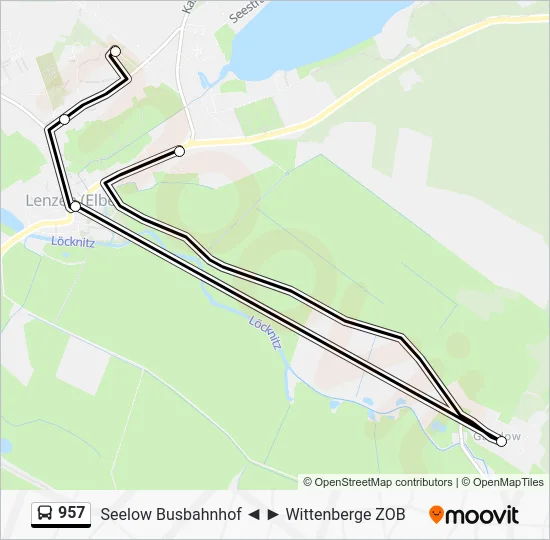 Автобус 957: карта маршрута