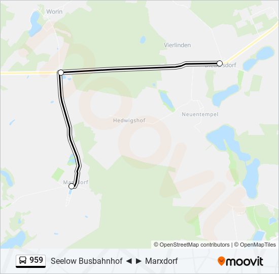 959 bus Line Map