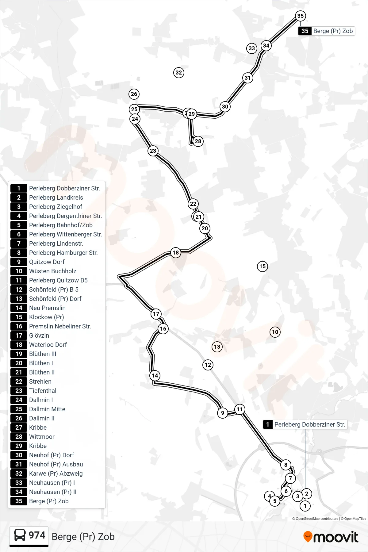 Linie 974 (Bus) Richtung Berge (Pr) Zob: Route und Haltestellen auf der Karte