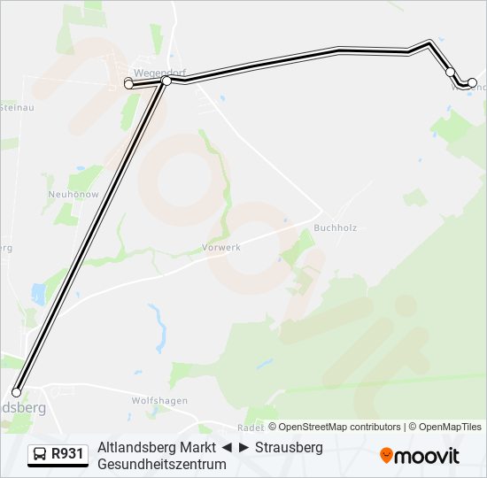 R931 bus Line Map