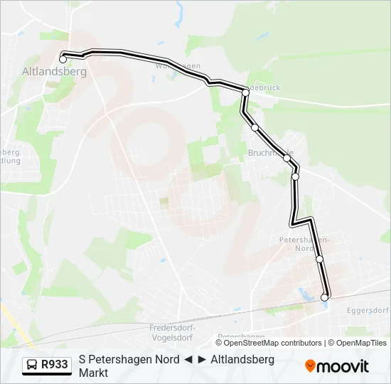 R933 Bus Line Map