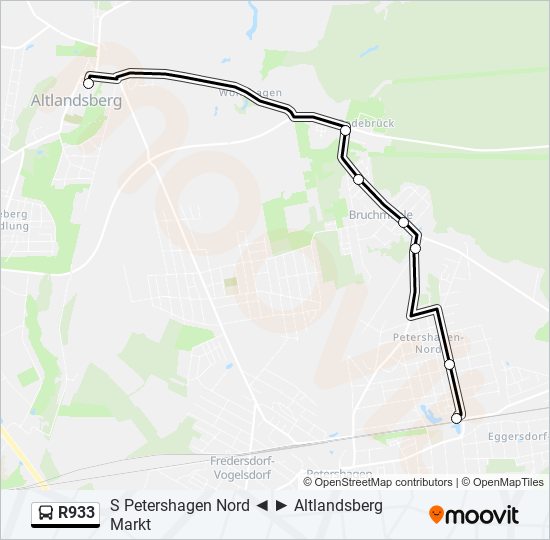 R933 bus Line Map