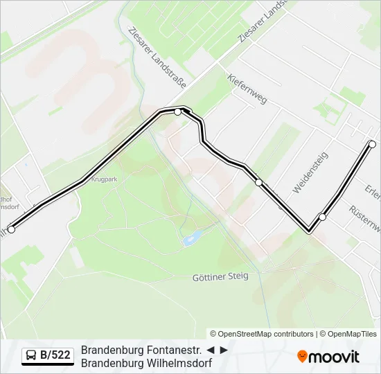 B/522 Bus Line Map