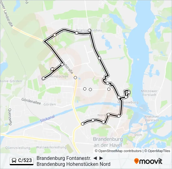 C/523 Bus Line Map