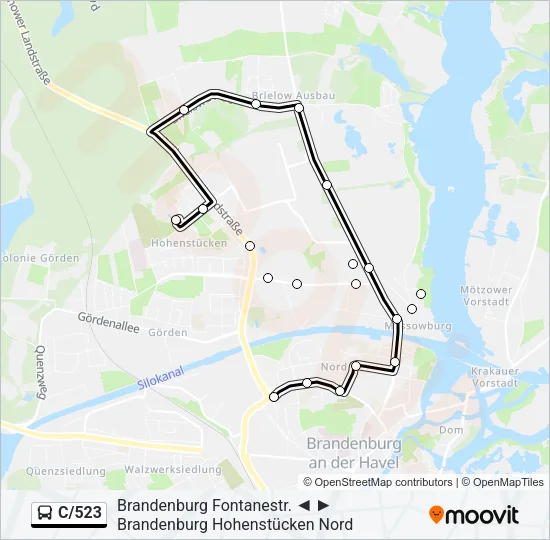 C/523 Bus Line Map