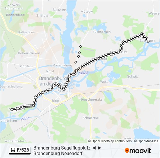 F/526 bus Line Map