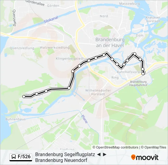 F/526 Bus Line Map