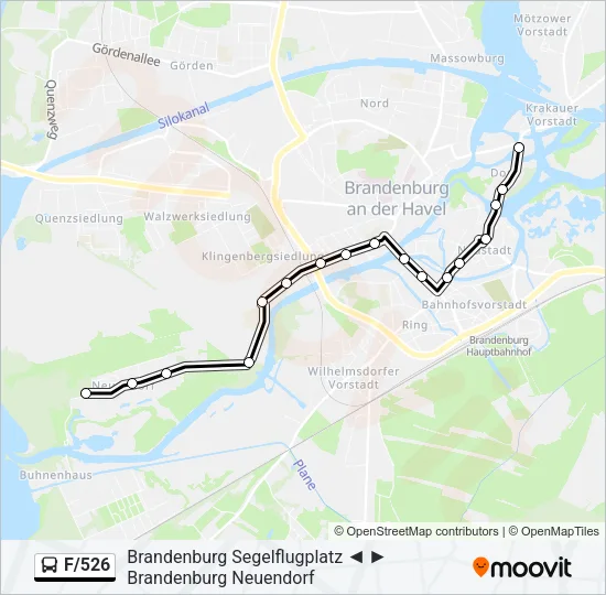 F/526 Bus Line Map