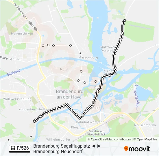 F/526 Bus Line Map
