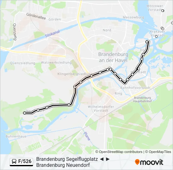F/526 Bus Line Map