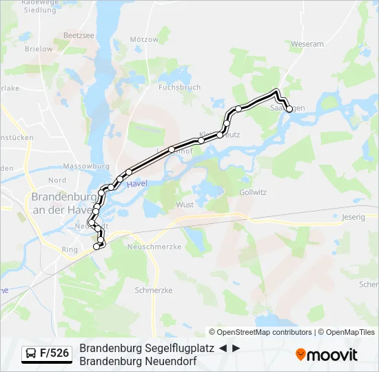 F/526 Bus Line Map