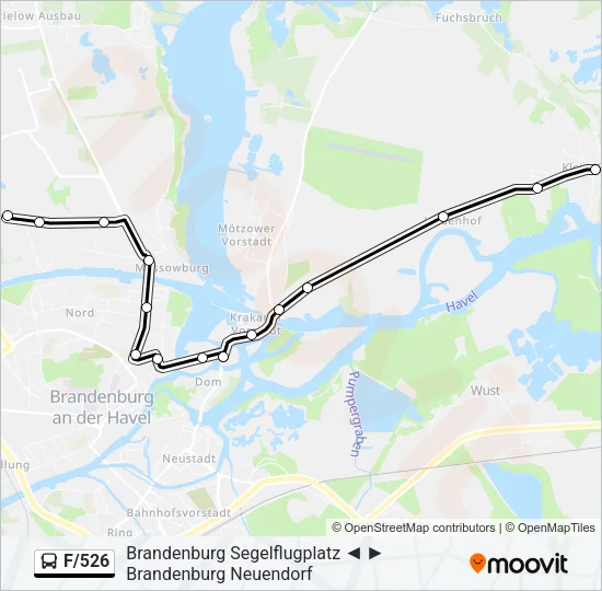 F/526 Bus Line Map