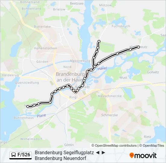 F/526 Bus Line Map