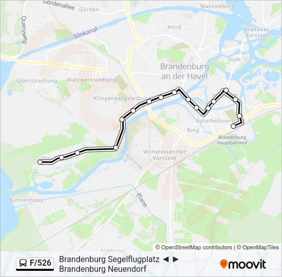 F/526 Bus Line Map