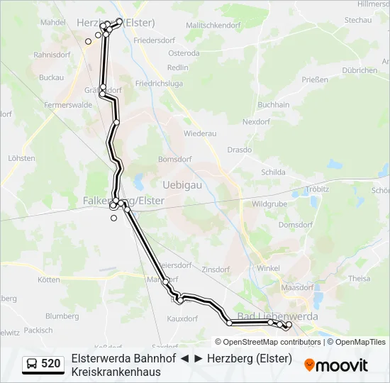 520 Bus Line Map