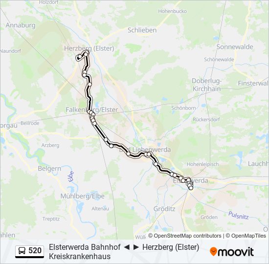 520 Route: Schedules, Stops & Maps - Elsterwerda Elsterstr. (Updated)