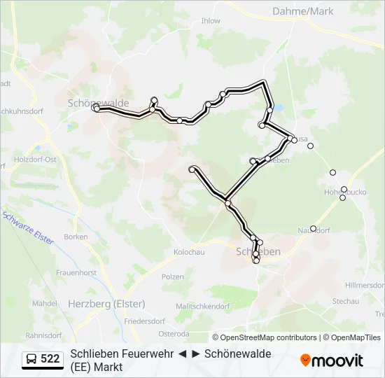 522 Bus Line Map