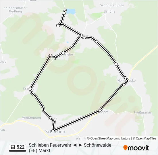 522 Bus Line Map