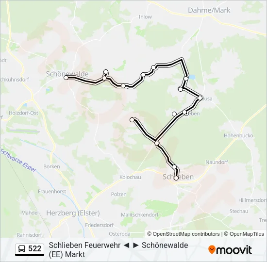 522 Bus Line Map