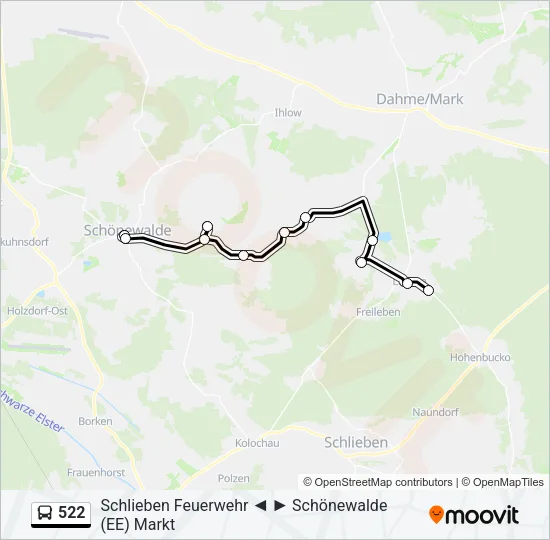 522 Bus Line Map