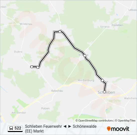 522 Bus Line Map