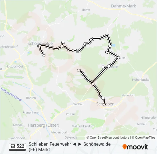 522 Bus Line Map