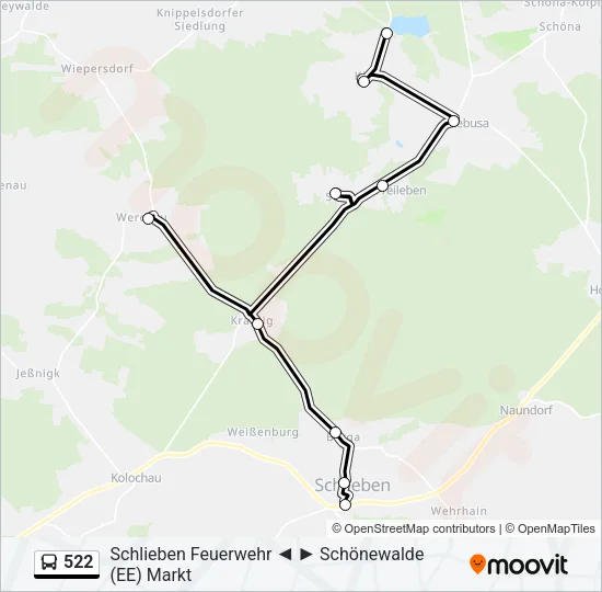 522 Bus Line Map