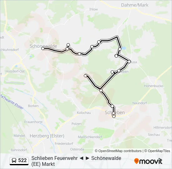 522 Bus Line Map