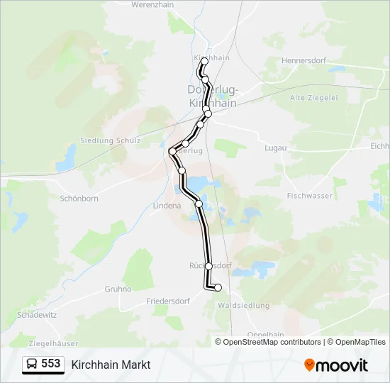 553 Bus Line Map