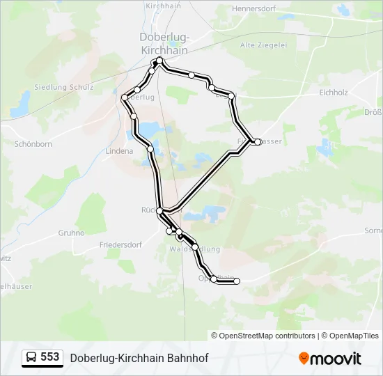 553 Bus Line Map