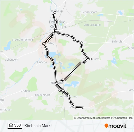 553 Bus Line Map