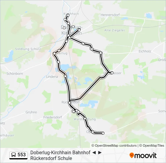 553 Bus Line Map