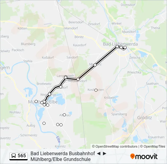 565 Bus Line Map