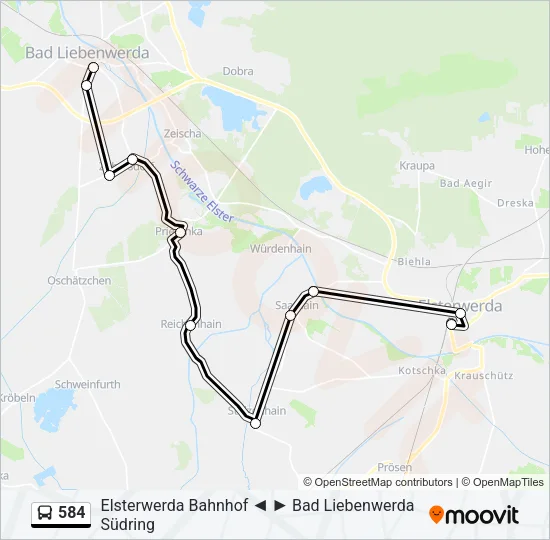 584 Bus Line Map
