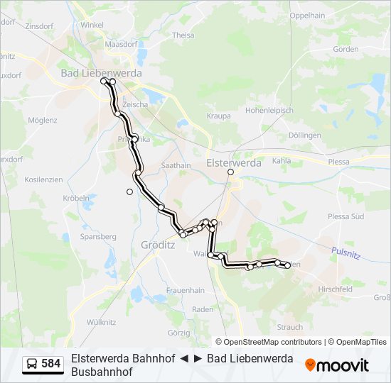 Автобус 584: карта маршрута