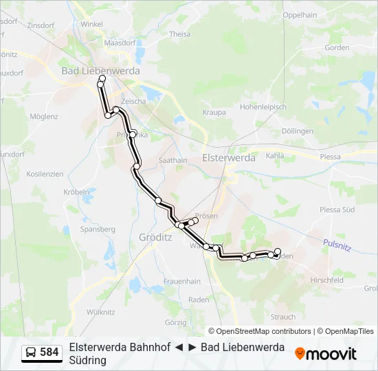584 Bus Line Map