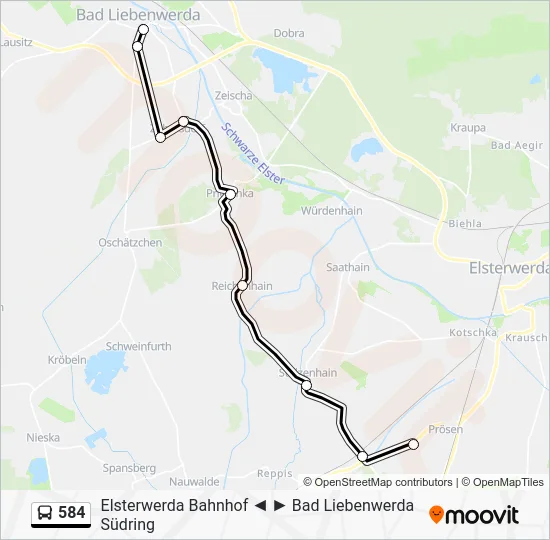 Автобус 584: карта маршрута