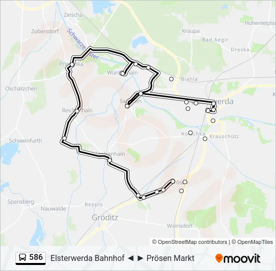 586 Bus Line Map
