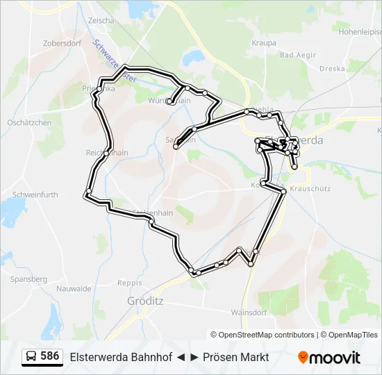 586 Bus Line Map