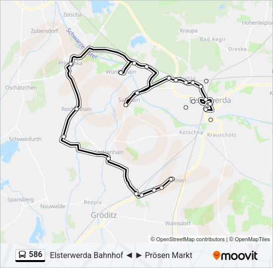 Buslinie 586 Karte