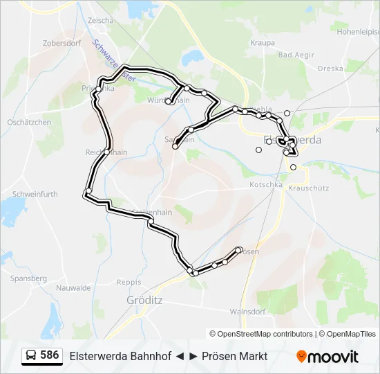 586 Bus Line Map