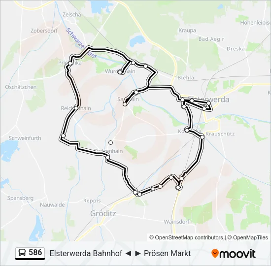 586 Bus Line Map
