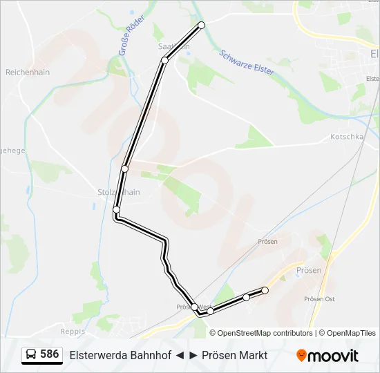 586 Bus Line Map