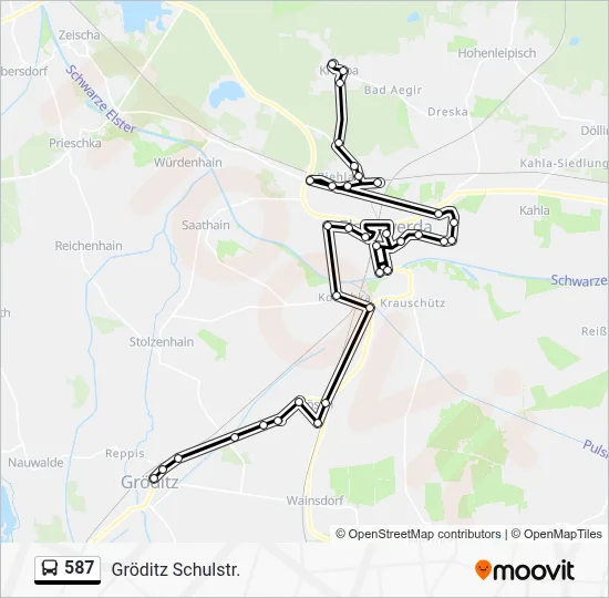 587 Bus Line Map