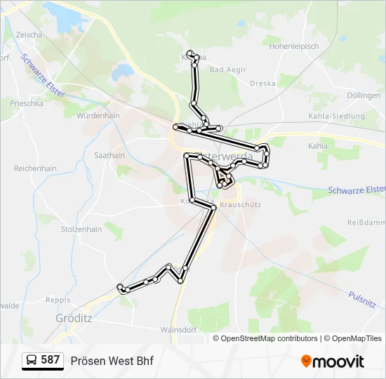 587 Bus Line Map